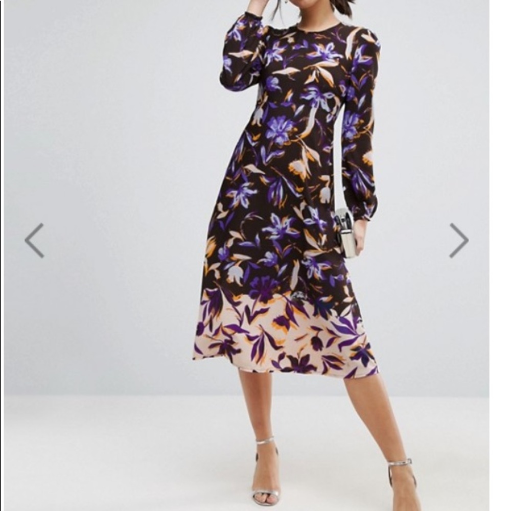 Never worn - Empire-waist printed midi dress